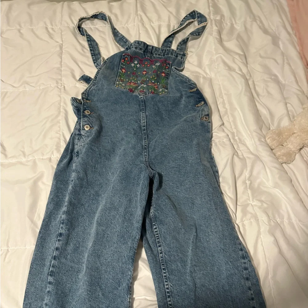 We the Free Sweet Pea Embroidered Overalls - Picture 3 of 5